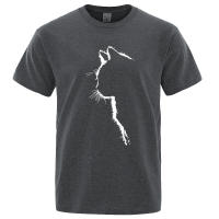 Camisetas de algodón con estampado de gato para hombre, camisa de manga corta de verano, ropa de calle de Hip-Hop, divertidas - details 9