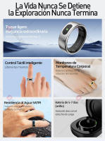 Anillo inteligente SANLEPUS con monitoreo de salud 24 horas al día, 7 días a la semana: frecuencia cardíaca, sueño, oxígeno en sangre y temperatura corporal |   Batería de 7 días |   Resistencia al agua hasta 5 ATM - details 1
