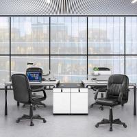 Silla de Oficina Ergonómica Ajustable en Altura Silla de Escritorio con Asiento Acolchado con Reposabrazos Silla de Oficina de Polipiel Artificial para Ejecutivos con Ruedas Giratorias - details 8