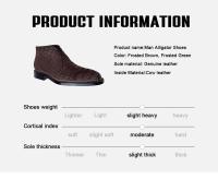 Botas de hombre con parte inferior de costura noruega hechas a mano Martin Goodyear formales de piel de cocodrilo de tobillo Nubcuk de lujo - details 17