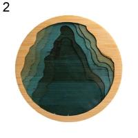 Posavasos de resina epoxi, tapete de bambú rural transparente - details 0