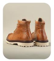 Botas informales de cuero de caña media, zapatos de cuero con puntera de concha británica, botas de trabajo. - details 5