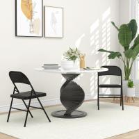 Juego de 2 Sillas Plegables Sillas Abatibles con Respaldo y Estructura de Acero para Salón Oficina Estudio 45x46x78 cm Blanco - details 10