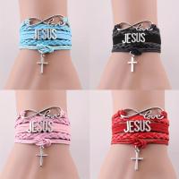 Pulsera Religiosa “Love Jesus” con Cruz Colgante, Pulsera Cristiana Multicapa para Mujer y Hombre,pulsera cristiana mujer pulsera Jesús love pulsera con cruz colgante joyería religiosa pulsera con símbolo de fe - details 0