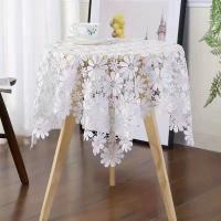 Mantel De Encaje Con Flores Cuadradas, Estilo Europeo Moderno Simple, Cubierta De Polvo, 1 ud. - details 4