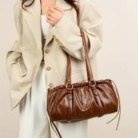 Bolso de hombro de piel sintética sintética para mujer |   Estilo Urbano Casual con Cierre de Hebilla |   Gran capacidad, diseño plisado. |   Ideal para oficina y compras. |   Disponible en marrón claro, negro, beige, café, bolso de mensajero - details 9