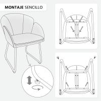 Terciopelo Sillon para Dormitorio Silla para Comedor Cocina Pata Metal Silla Sala de Estar Rosa Claro - details 33