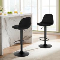 Silla Giratoria de Barra Alta Adjustable Estructura Metálica con Resalto y Reposapies Negro - details 1