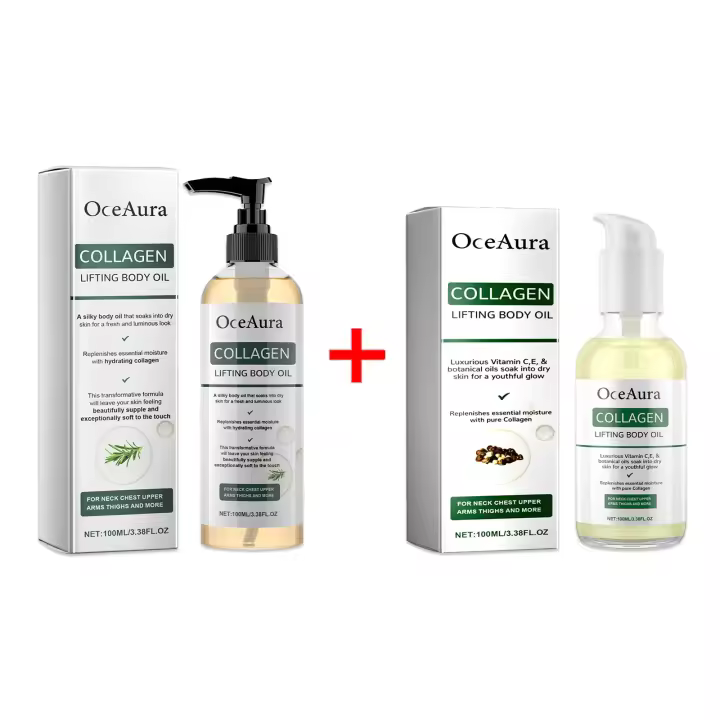 Aceite corporal de colágeno, hidratante, piel seca, reafirmante, reafirmante, pecho, glúteos, muslo, nutre, masaje hidratante, aceite esencial - 1