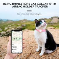 Collar ajustable Bling con campana para gato, collares de lujo para perros y gatos pequeños con funda para Apple Airtag, accesorios para gatos - details 6