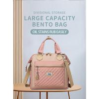 Bolsa de tela impermeable de nailon portátil de gran capacidad bolsa de almuerzo de hilo de bordado para mujer bolsa de hielo bolsa de picnic para salir - details 8