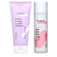 TIAM Comfort Balance Duo: Limpiador de pH bajo de caracol y azuleno con tónico AC Fighting AHA BHA PHA - details 0