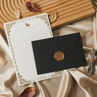 Juego de sobres Vintage, tarjeta de invitación, sobre de piel de oveja, sobre de agradecimiento, sello bronceado, tarjeta de felicitación Retro romántica, 10 Uds. - details 0