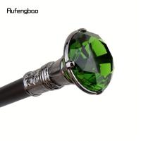 Bastón De Paseo Plateado Con Diamante Verde Artificial, Elegante bañador Decorativo Retro, De Lujo Para C - details 4