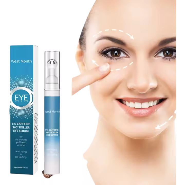 Sérum para los Ojos con Café 5% Crema Reductora de Hinchazón y Ojeras Masaje de 360° - 1