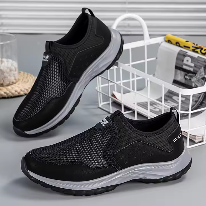 NOVEDAD DE VERANO 2023, zapatos deportivos informales para caminar para parejas de mediana edad y mayores, cómodos y transpirables para hombres - 1