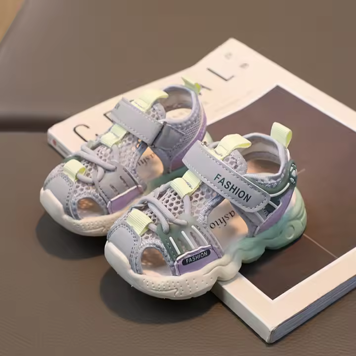 Compañero de clase verano nuevas sandalias para niños niñas zapatos de bebé niños bolsa cabeza malla sandalias deportivas - 1