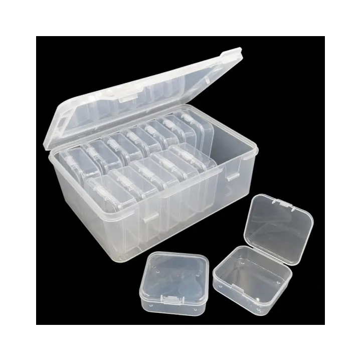 14 Pcs Caja de Almacenamiento Pequeña con Tapa para Cuentas, Joyería, Objetos Pequeños, Clasificación - 1