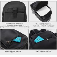Mochila De piel auténtica 100% para hombre, morral para ordenador portátil de 14 pulgadas, de viaje, a la moda - details 10