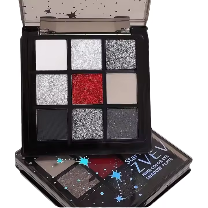 Paleta de sombras de ojos Fresh Rose Nueve colores, contraste de perlas, sombras friables - 1