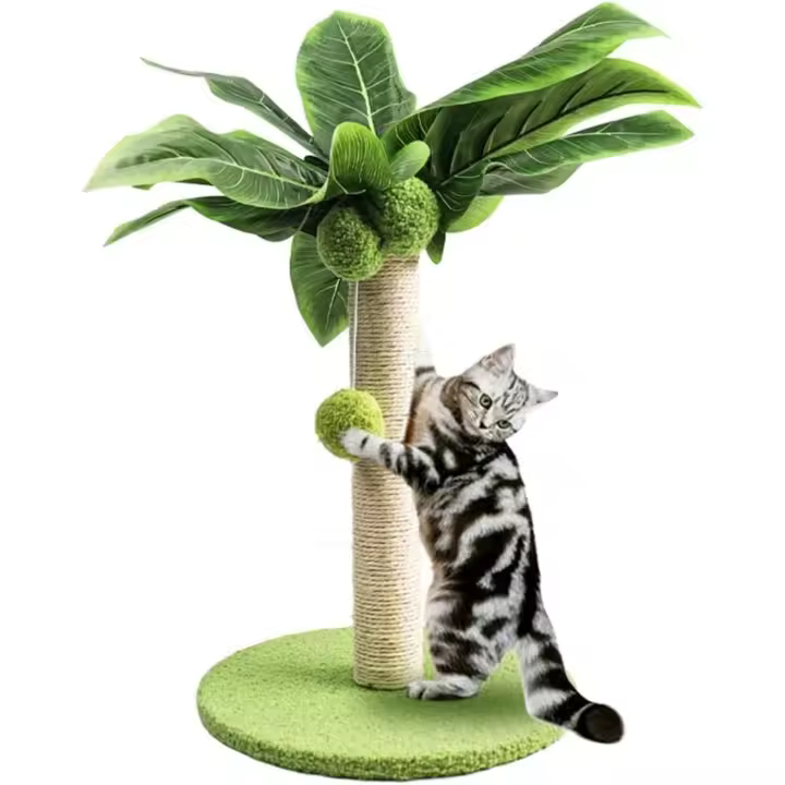 Poste Rascador para Gatos para Gatitos Lindos Postes Rascadores para Gatos con Hojas y Cuerda de Sisal Postes para Gatos de Interior Árboles para Gatos S - 1