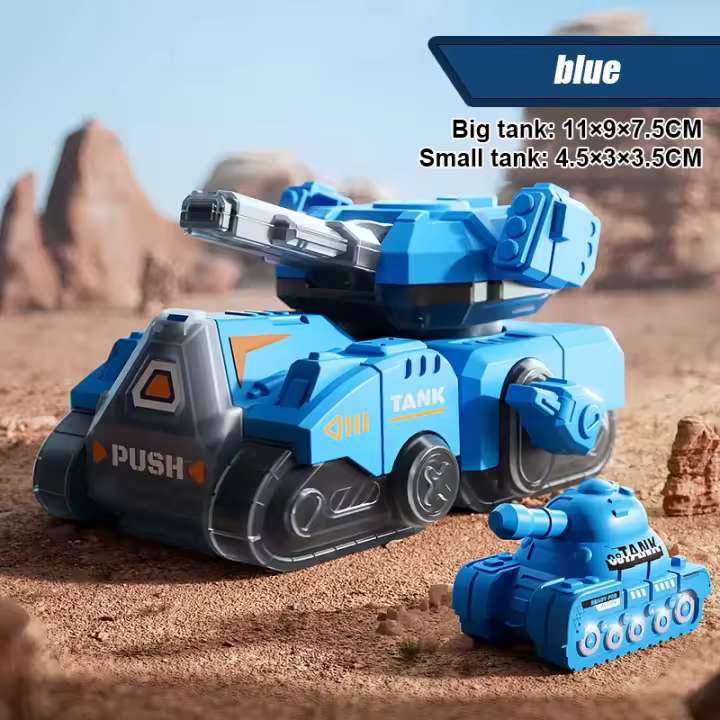 Children's Clockwork Toy Car Model Cartoon Vehicle Simulates Rotating Turret Tank Truck Toys For Kids Babies Christmas Gifts - 1