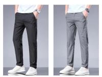 Pantalones de Seda de Hielo de Verano Cintura Elástica Recta Transpirables para Hombres - details 3