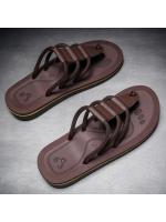 Chanclas antideslizantes de verano para hombre, ropa informal de playa, zapatillas de moda para exteriores, cómodas sandalias transpirables con Clip dedos - details 3