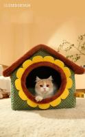 Casa de invierno para gatos, casa oculta para gatos, Habitats, perrera para interiores, cama para dormir para mascotas pequeñas, tienda de campaña para perros, camas y muebles - details 2