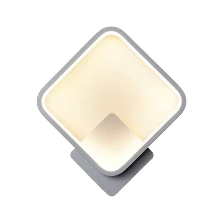 Lámpara interior de 12W L, diseño cuadrado blanco frío natural cálido, tres modos de iluminación, lámpara de pared RA≥85 para dormitorio, sala de estar, - 1