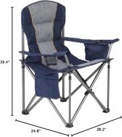 Silla de Camping Plegable de Gran Tamaño Azul Soporte de 450 Libras Silla Deportiva para Césped con Portavasos y Bolsa Térmica - details 2