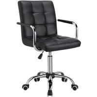 Silla de oficina giratoria, taburete de trabajo, escritorio ergonómico con respaldo negro - details 0