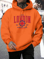 Sudadera De Capucha London Uk University League Para Hombre Tallas Grandes Estilosa Con Estampado Deportiva Y Cuello Alto - details 14