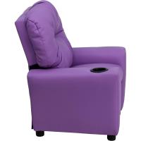 Chandler de Vinilo para niños reclinable con portavasos y reclinable de Seguridad, Silla reclinable contemporánea para niños, admite hasta 90 lbs, Beige - details 24