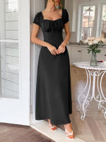 Vestido largo elegante de manga corta con hombros descubiertos para mujer, moda Primavera Verano - details 18