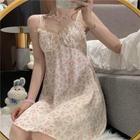 Nueva falda con tirantes camisón floral fino pijamas simples ropa de dormir de verano para mujer falda de mujer verano verano verano - details 4