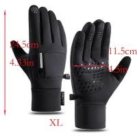 Guantes de motorista para hombre, polares de peluche resistentes a la abrasión, impermeables, para senderismo, 1 par - details 7