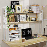 Rcynview Mesa de Escritorio con Estante Mueble Moderno para Hogar y Oficina Ironía y Madera Base Material Incluye Enchufes y Estantes - details 2