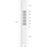 Mueble de Baño de Alto Estante Estanterías con 2 Puertas y Cajón Blanco Tamaño 20x20x180cm - details 76