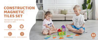 SucceBuy 32 PCS Bloques de construcción magnéticos, juego de construcción STEM para niños, azulejos magnéticos con bolsa de almacenamiento - details 0