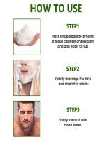 Limpiador facial masculino de 100ML para limpieza y baño diario adecuado para pieles grasas calmante purificante y limpiador - details 6