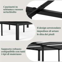 Cama 90x190 cm - Altura 41 cm con almacenamiento debajo de la cama - Estructura de cama de plataforma de metal - Negro - details 5