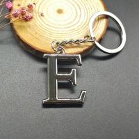 Llavero con letras de A-Z para hombre y mujer, anillo de Metal para llaves de coche, Color plateado Simple, regalo de fiesta - details 3