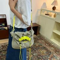 Bolso de hombro ligero de moda, bolso cruzado con letras para ir al trabajo, bolso con cordón de Color en contraste de nailon para niñas - details 11