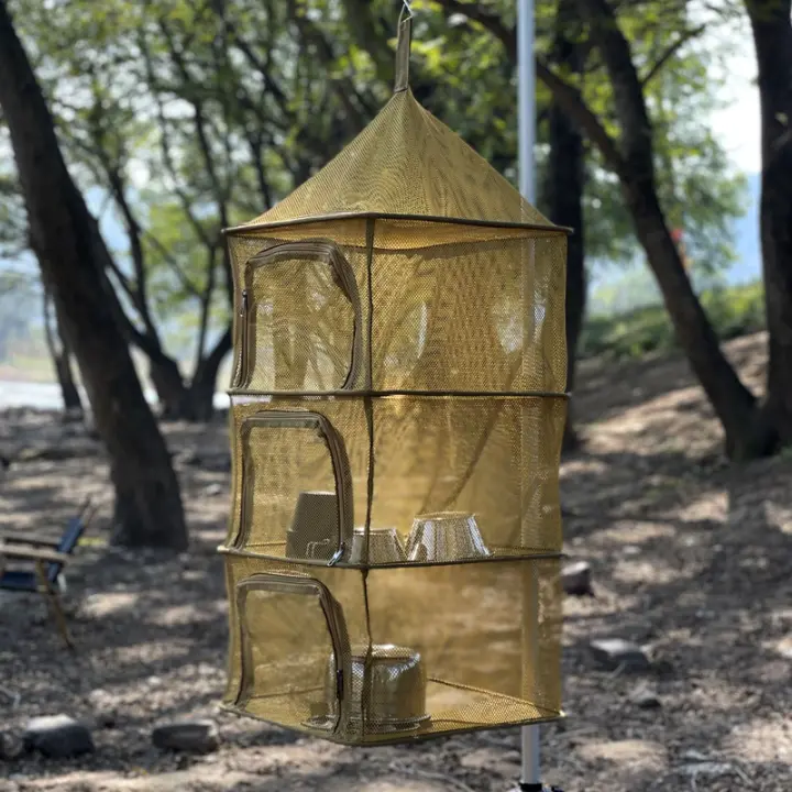 Perchero Plegable de 4 Capas para Secar al Aire Libre Organizador de Camping - 1