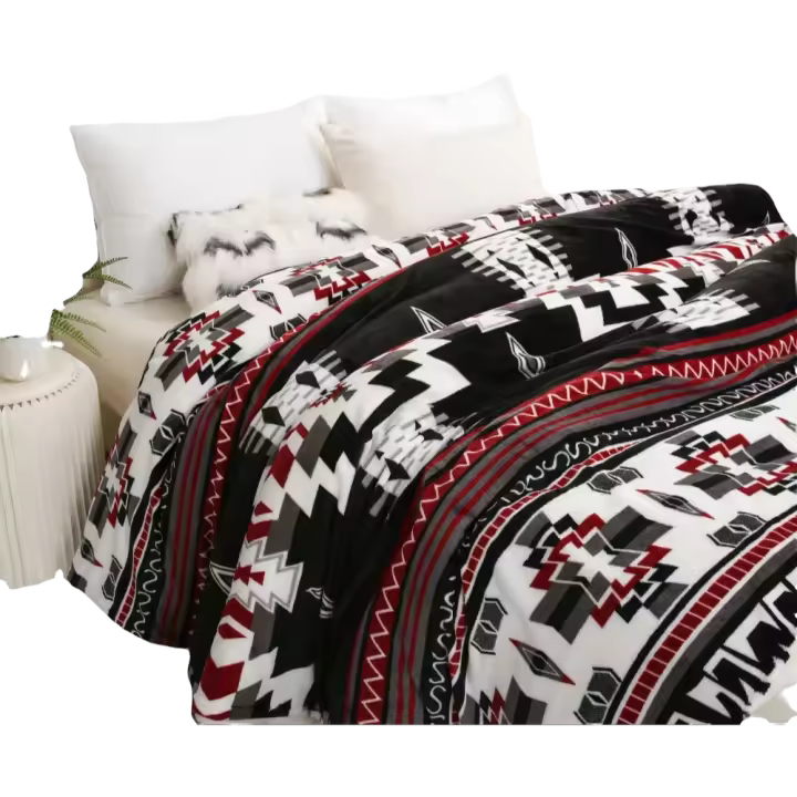 Manta de Franela Bohemia para Todo el Clima, elegante Boho Contemporáneo, Suave y Cálida, Fácil Mantenimiento Multifuncional - 1