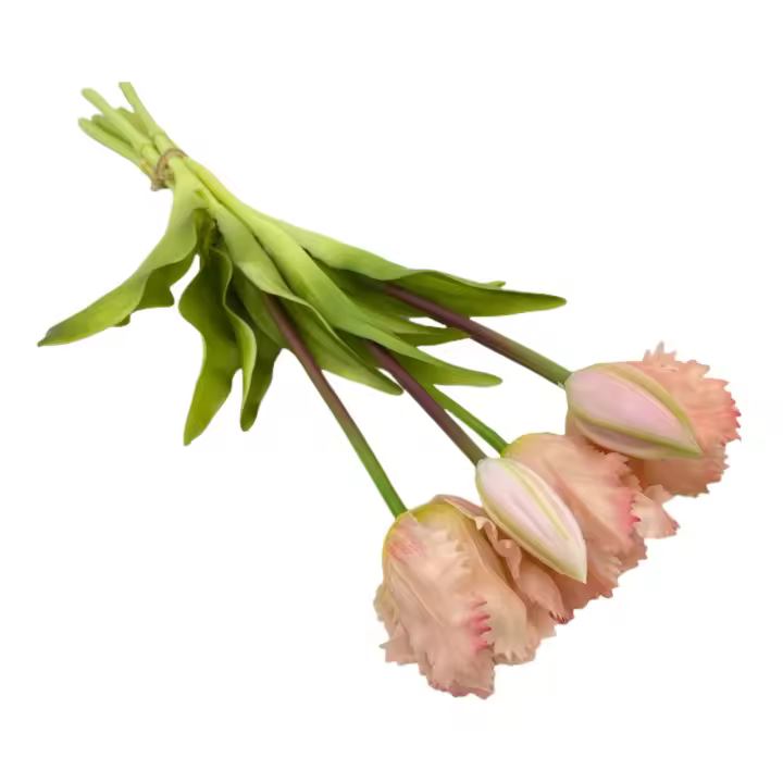 5 uds 5 cabezas flores artificiales de tulipán loro simulación de tacto Real de lujo ramo de tulipanes flores falsas hechas a mano realistas - 1