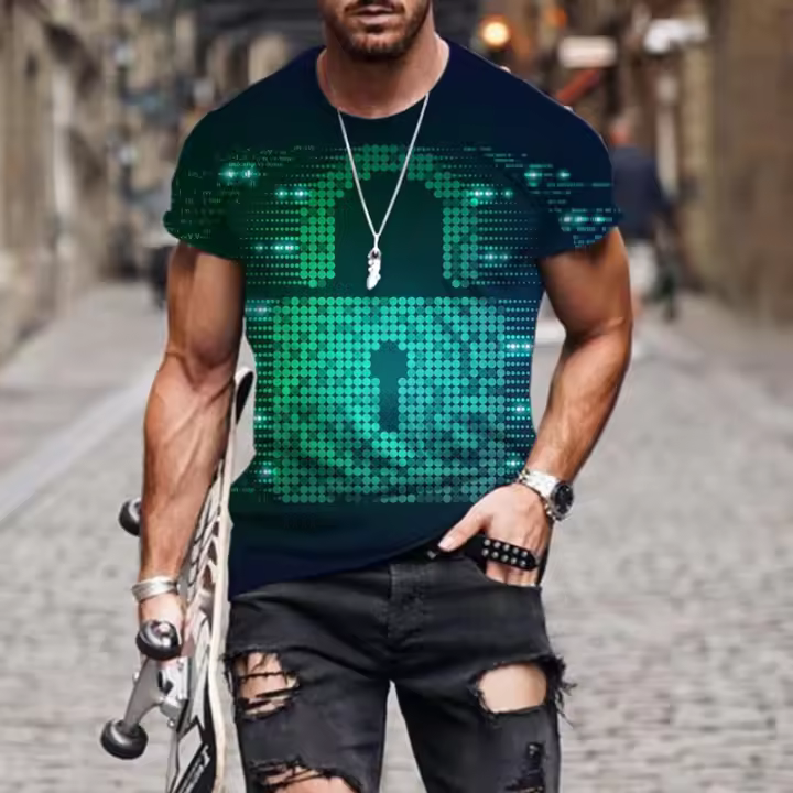 2025 camiseta 3d para hombre, manga corta, manga larga, ropa de moda, ropa de color - 1