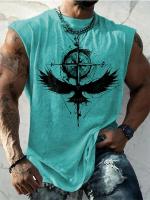 Camiseta sin mangas con estampado de animales para hombre, chaleco con estampado 3D de animales, ropa deportiva diaria, cuello redondo - details 1