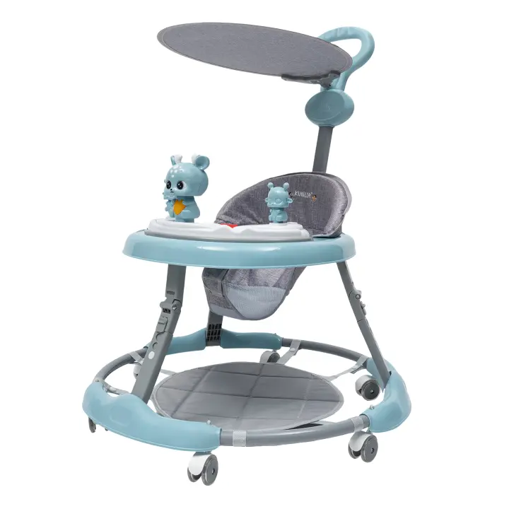 Andador de bebé con sombrilla, mango de reposapiés y ruedas universales, construir para durar, actualización, múltiples modos - 1